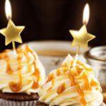 Lumanare stea aurie, 11cm