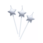 Lumanare stea argintie, 11cm