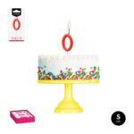 Lumanare party cifra 0 rosie, 5cm