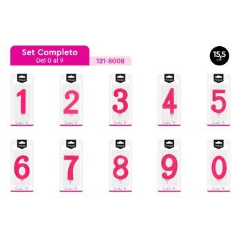 Set complet lumanari party roz, 0 - 9, 15.5cm