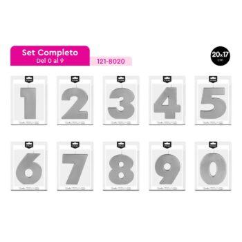 Set complet lumanari XXL party silver, 0 - 9, 20x17cm
