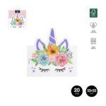 Set 20 servetele decor Unicorn, 33x33cm.