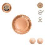 Set 12 farfurii rotunde din carton, rose-gold, 18 cm