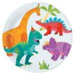 Set 8 farfurii party carton Dino Party 23 cm