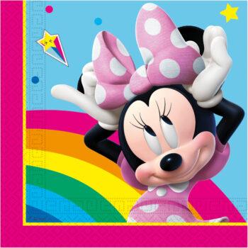 Set 20 servetele party Minnie Rainbow 33x33cm