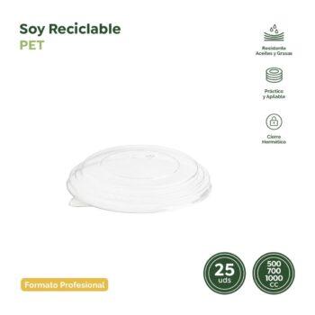 Set 25 capace PET pentru bolurile din carton Kraft de 500 si 1000cc