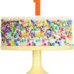 Lumanare cifra 1 portocaliu fluo, 7.5cm