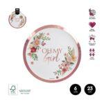 Set 8 farfurii carton botez My Girl 23 cm