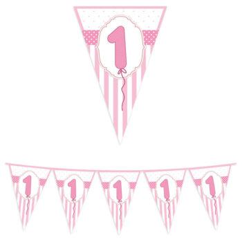 Banner stegulete 1st Birthday Baby Girl, 6m