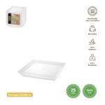 Set 25 farfurii patrate, transparente, PS, reutilizabile,  13X13cm.