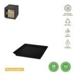 Set 25 farfurii patrate, negre, PS, reutilizabile,  13X13cm.