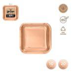 farfurii carton rose gold 20x20 cm