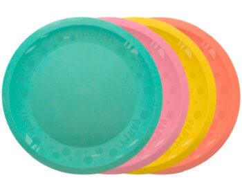 Set 4 farfurii color pastel, reutilizabile, 250ml