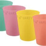 Set 4 pahare color pastel, reutilizabile, 250ml