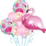 Kit 10 baloane folie si latex Flamingo Pink Party
