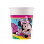Set 8 pahare Minnie Rainbow 200ml – carton Procos pentru petreceri copii