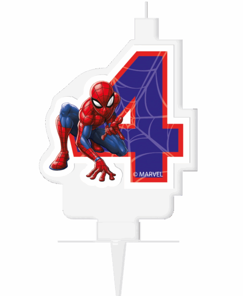 Lumanare party cifra 4 Spiderman
