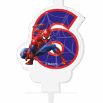 Lumanare party cifra 6 Spiderman
