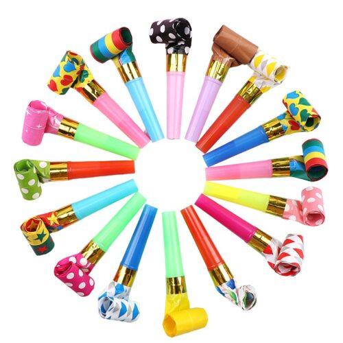 Set 6 suflatori party diverse modele, 8cm - imagine 1