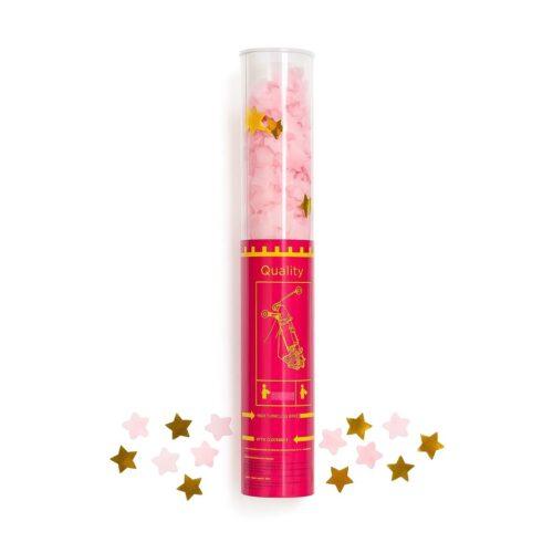 Tun confetti 40 cm stelute roz si aurii - imagine 1