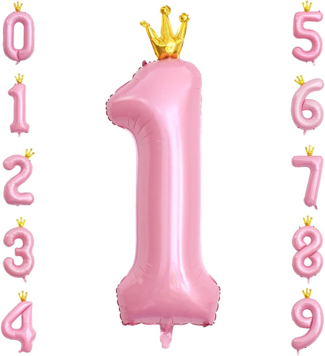 Balon folie roz Coronita, cifra 1, 110 cm Balon folie roz Coronita, cifra 1, 110 cm