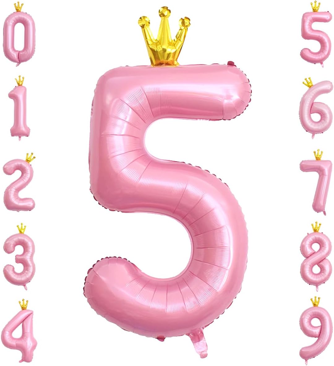 Balon folie roz Coronita, cifra 5, 110 cm Balon folie roz Coronita, cifra 5, 110 cm