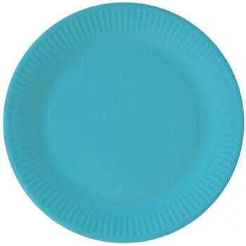 Set 8 Farfurii Carton 23 cm Turquoise Procos, Certificare FSC – Eleganță și Sustenabilitate la Fiecare Eveniment