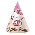 Set 6 coifuri party Hello Kitty și Kuromi, accesorii Sanrio roz-violet pentru petreceri aniversare și evenimente tematice kawaii