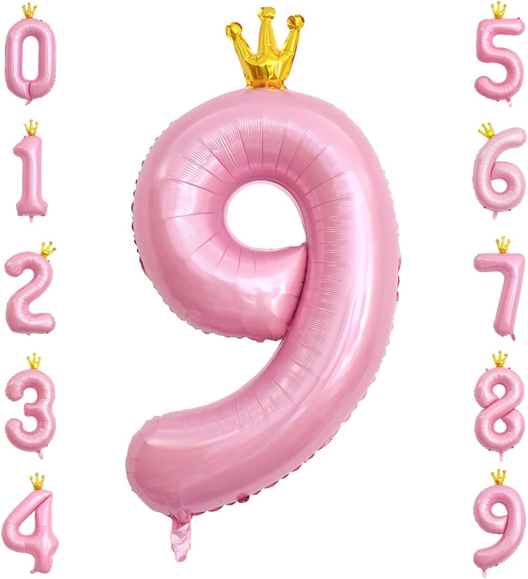 Balon folie roz Coronita, cifra 9, 110 cm Balon folie roz Coronita, cifra 9, 110 cm