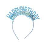 Coronita albastra Happy Birthday marime universala