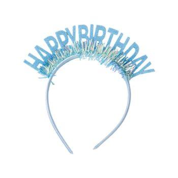 Coronita albastra Happy Birthday marime universala