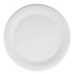 Set 50 farfurii carton Bioco Ø23 cm, premium, rezistente la grăsimi și alimente umede. Ideale pentru petreceri, catering sau uz zilnic.