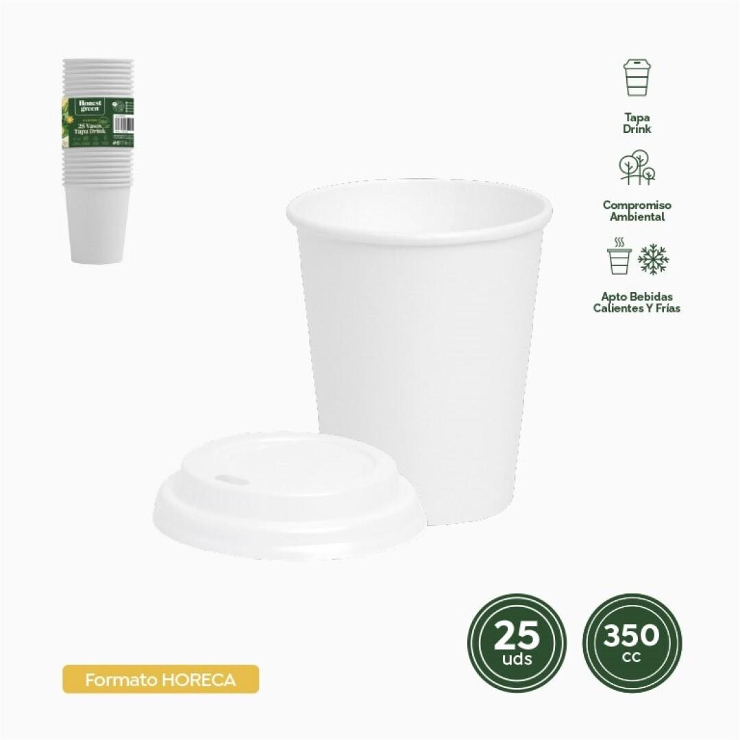10307 Set 25 pahare albe carton 350cc + 25 capace PS – combinația ideală între calitate, confort și design simplu