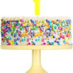 Lumanare cifra 1 galben fluo, 7.5cm