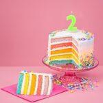 Lumanare cifra 2 verde fluo, 7.5cm