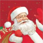 Set 20 servetele Moș Crăciun, 33x33cm.