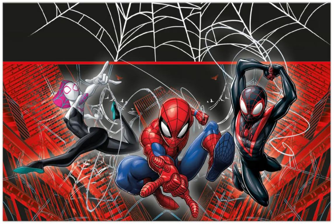 Fata de masa Spiderman Fată de masă Spiderman Webs 120x180cm – decor petrecere copii cu Spiderman