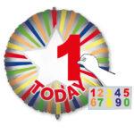 Balon folie Rainbow Aniversare, personalizabil, 45 cm