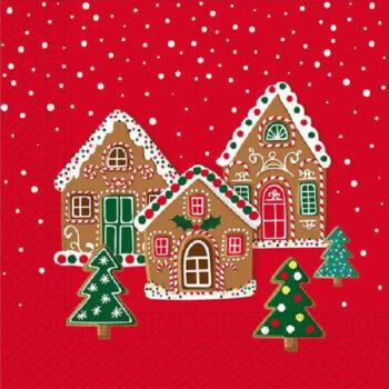 Set 20 servetele Casute Turta Dulce, 33x33cm.