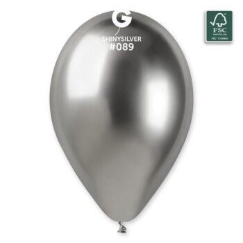 250 baloane chrome argintii 33 cm