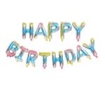 Set baloane litere multicolore 40 cm Happy Birthday