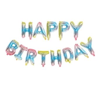 Set baloane litere multicolore 40 cm Happy Birthday