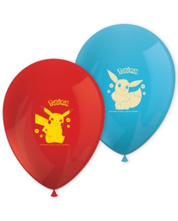 Set 8 baloane party Pokémon 28 cm, Procos Grecia, potrivite pentru aer sau heliu