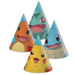 Set 6 coifuri party Pokémon cu design colorat pentru petreceri copii