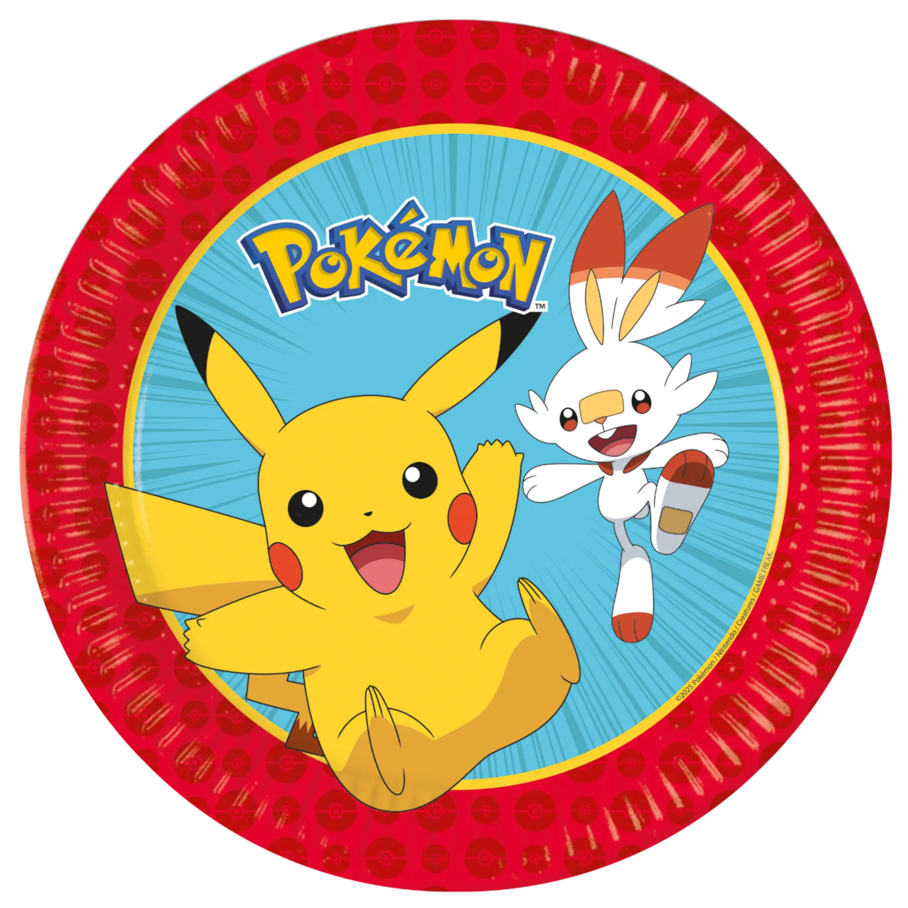 farfurii Pokemon Set 8 farfurii party Pokémon 23 cm din carton Procos Grecia, design colorat pentru petreceri copii