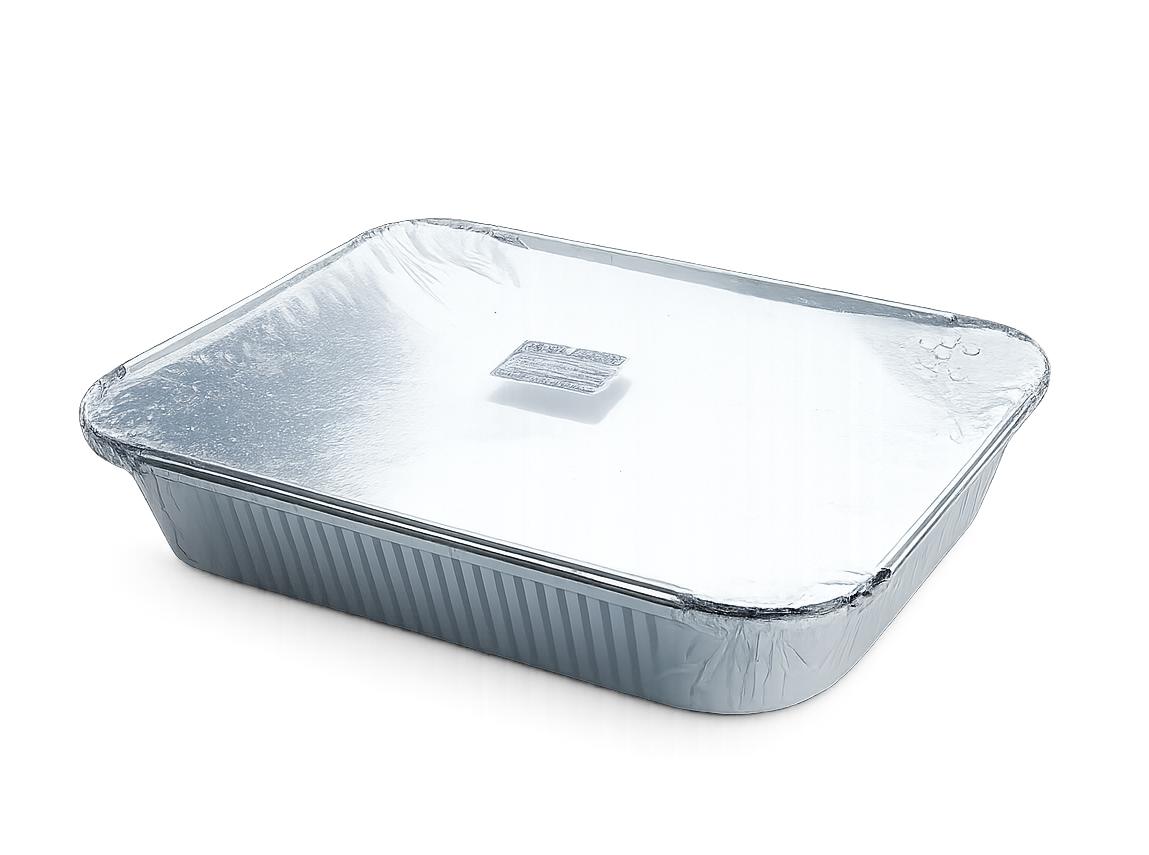 480155 Set 4 tavite aluminiu plus capace, dimensiune 30x24cm, capacitate 3,24 ltr. - imagine 1