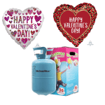 Kit baloane Sf. Valentin, 14 baloane inima folie 45cm plus butelie heliu