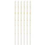 Set 6 lumanari alb/auriu, 10cm