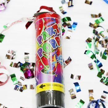 Mini Tun Confetti 15cm – Folie Colorată & Panglici, Distracție Instantă la Petreceri