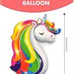 Balon folie figurina Unicorn Rainbow 75x52cm